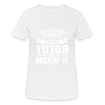 Tuteur Cadeau Tuteur - T-shirt respirant Femme - blanc - Devant - AI Model Female 172 dark (172cm)