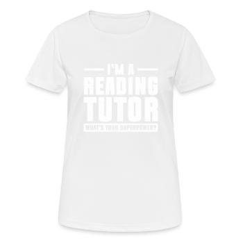 Tuteur Cadeau Tuteur - T-shirt respirant Femme - blanc - Devant - AI Model Female 172 dark (172cm)