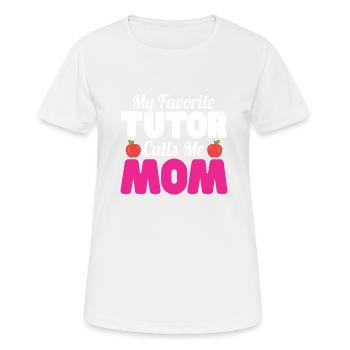 Tuteur Cadeau Tuteur - T-shirt respirant Femme - blanc - Devant - AI Model Female 172 dark (172cm)
