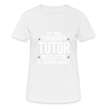 Tuteur Cadeau Tuteur - T-shirt respirant Femme - blanc - Devant - AI Model Female 172 dark (172cm)