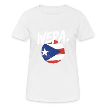 Fier drapeau portoricain de Porto Rico Wepa Latino - T-shirt respirant Femme - blanc - Devant - AI Model Female 172 dark (172cm)
