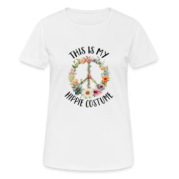 Hippie Peace Zeichen Frieden Blumen Blumenkind - Frauen T-Shirt atmungsaktiv - Weiß - Vorne - AI Model Female 172 dark (172cm)