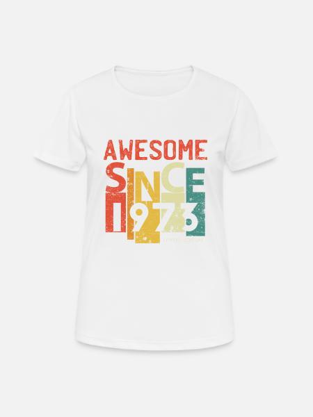 Génial depuis 1973 50th Birthday Retro Classic - T-shirt respirant Femme - blanc