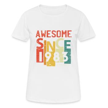 Awesome Since 1983 40th Birthday Retro Classic - Women's Breathable T-Shirt - white - Front - AI Model Female 172 dark (172cm)