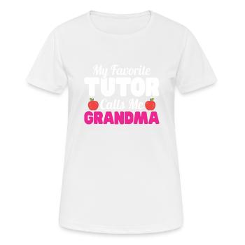 Tuteur Cadeau Tuteur - T-shirt respirant Femme - blanc - Devant - AI Model Female 172 dark (172cm)