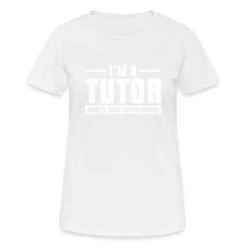 Tuteur Cadeau Tuteur - T-shirt respirant Femme - blanc - Devant - AI Model Female 172 dark (172cm)