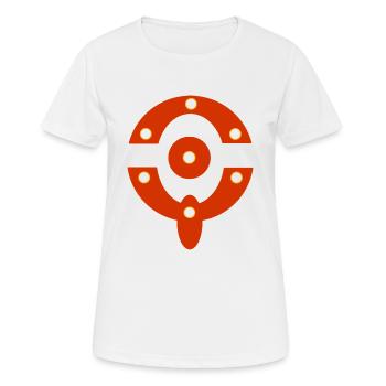 Muster N°10 - Frauen T-Shirt atmungsaktiv - Weiß - Vorne - AI Model Female 172 dark (172cm)