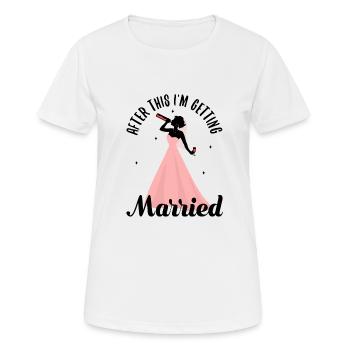 Après cela, je me marie - T-shirt respirant Femme - blanc - Devant - AI Model Female 172 dark (172cm)