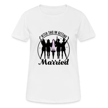 Après cela, je me marie - T-shirt respirant Femme - blanc - Devant - AI Model Female 172 dark (172cm)