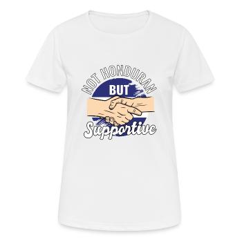 Pas hondurien mais un voyageur de campagne solidaire - T-shirt respirant Femme - blanc - Devant - AI Model Female 172 dark (172cm)