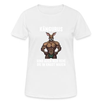Kangaroo Kangaroos Kängurus lustiges Känguru - Frauen T-Shirt atmungsaktiv - Weiß - Vorne - AI Model Female 172 dark (172cm)
