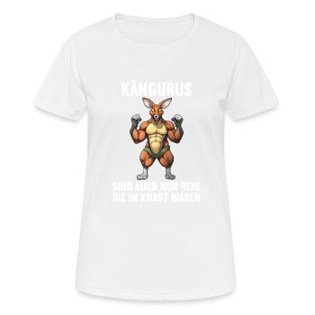 Kangaroo Kangaroos Kängurus lustiges Känguru - Frauen T-Shirt atmungsaktiv - Weiß - Vorne - AI Model Female 172 dark (172cm)