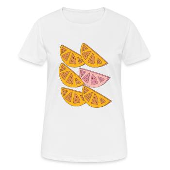 orangen schnitze 6fach - Frauen T-Shirt atmungsaktiv - Weiß - Vorne - AI Model Female 172 dark (172cm)