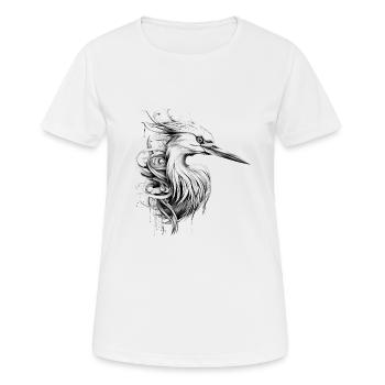 Reiher - Frauen T-Shirt atmungsaktiv - Weiß - Vorne - AI Model Female 172 dark (172cm)