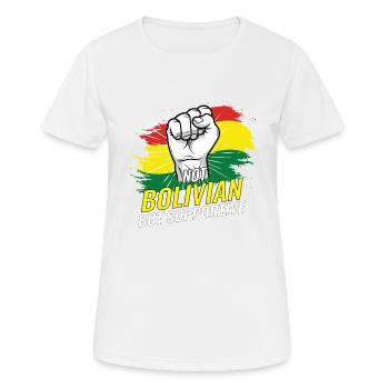 Pas bolivien mais favorable à la Bolivie Pays drapeau - T-shirt respirant Femme - blanc - Devant - AI Model Female 172 dark (172cm)
