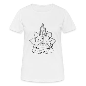 Handpan Buddha Spieler Spiritual Handpan - Frauen T-Shirt atmungsaktiv - Weiß - Vorne - AI Model Female 172 dark (172cm)