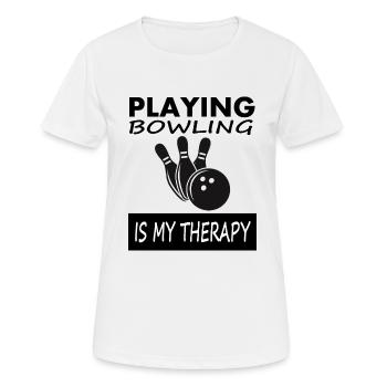 Bowling kegeln Kegelspieler Kegeltour Geschenkidee - Frauen T-Shirt atmungsaktiv - Weiß - Vorne - AI Model Female 172 dark (172cm)