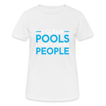 Nettoyage de piscine Travail Gardien de piscine - T-shirt respirant Femme - blanc - Devant - AI Model Female 172 dark (172cm)