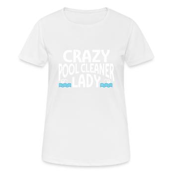 Nettoyage de piscine Travail Gardien de piscine - T-shirt respirant Femme - blanc - Devant - AI Model Female 172 dark (172cm)