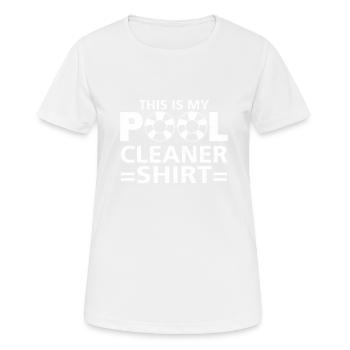Nettoyage de piscine Travail Gardien de piscine - T-shirt respirant Femme - blanc - Devant - AI Model Female 172 dark (172cm)