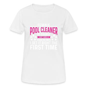 Nettoyage de piscine Travail Gardien de piscine - T-shirt respirant Femme - blanc - Devant - AI Model Female 172 dark (172cm)
