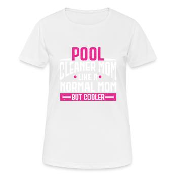 Nettoyage de piscine Travail Gardien de piscine - T-shirt respirant Femme - blanc - Devant - AI Model Female 172 dark (172cm)