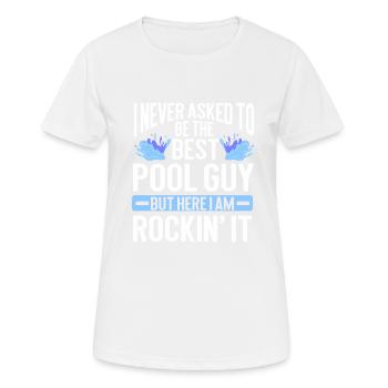 Nettoyage de piscine Travail Gardien de piscine - T-shirt respirant Femme - blanc - Devant - AI Model Female 172 dark (172cm)