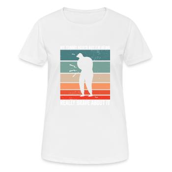 Drôle de survivant de maux de ventre Mon ventre fait mal coeliaque - T-shirt respirant Femme - blanc - Devant - AI Model Female 172 dark (172cm)