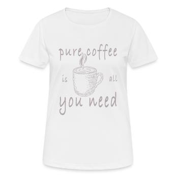 Café pur - T-shirt respirant Femme - blanc - Devant - AI Model Female 172 dark (172cm)