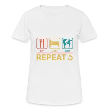 Eat Sleep MMA Repeat Vintage Funny - Women's Breathable T-Shirt - white - Front - AI Model Female 172 dark (172cm)