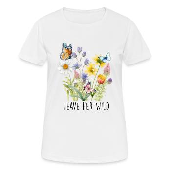 Laissez pousser ses papillons de prairie sauvages et fleuris - T-shirt respirant Femme - blanc - Devant - AI Model Female 172 dark (172cm)