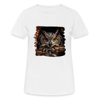 Owls Owl Owl Eagle Owl Night Owl Owl - Women's Breathable T-Shirt - white - Front - AI Model Female 172 dark (172cm)