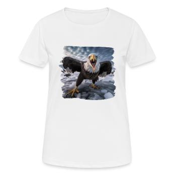 Aulne pygargue à tête blanche oiseau aigle pierre - T-shirt respirant Femme - blanc - Devant - AI Model Female 172 dark (172cm)