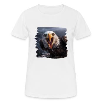 Aulne pygargue à tête blanche oiseau aigle pierre - T-shirt respirant Femme - blanc - Devant - AI Model Female 172 dark (172cm)