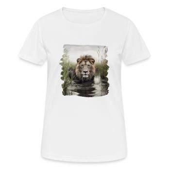 Lion lion réaliste lion - T-shirt respirant Femme - blanc - Devant - AI Model Female 172 dark (172cm)