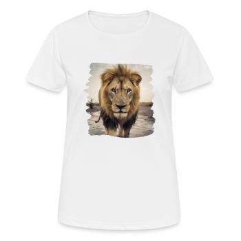 Lion lion réaliste lion - T-shirt respirant Femme - blanc - Devant - AI Model Female 172 dark (172cm)