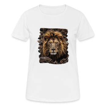 Lion lion réaliste lion - T-shirt respirant Femme - blanc - Devant - AI Model Female 172 dark (172cm)