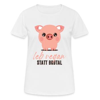 leb vegan statt brutal - Frauen T-Shirt atmungsaktiv - Weiß - Vorne - AI Model Female 172 dark (172cm)
