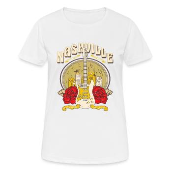 Nashville - Frauen T-Shirt atmungsaktiv - Weiß - Vorne - AI Model Female 172 dark (172cm)