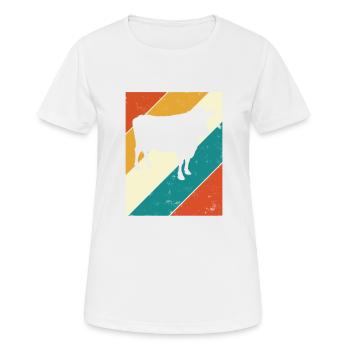 Cadeau de ferme laitière Cow Retro Moo Farmer - T-shirt respirant Femme - blanc - Devant - AI Model Female 172 dark (172cm)
