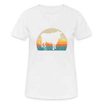 Cow Animal Farmer Moo Retro Farm Gift - T-shirt respirant Femme - blanc - Devant - AI Model Female 172 dark (172cm)