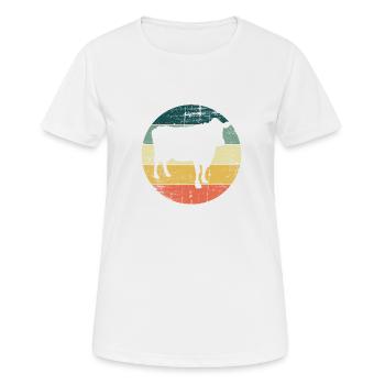 Cadeau de ferme laitière Cow Retro Moo Farmer - T-shirt respirant Femme - blanc - Devant - AI Model Female 172 dark (172cm)