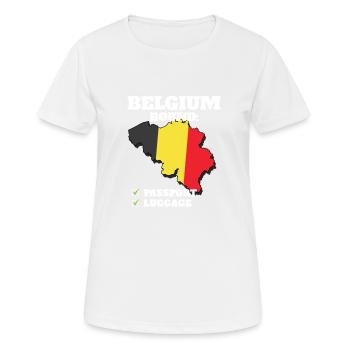 Belgium Bound Country Travel Belgian Flag - Women's Breathable T-Shirt - white - Front - AI Model Female 172 dark (172cm)