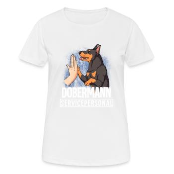 Dobermann - Frauen T-Shirt atmungsaktiv - Weiß - Vorne - AI Model Female 172 dark (172cm)