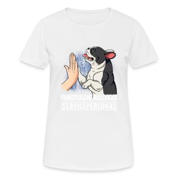 Bouledogue français - T-shirt respirant Femme - blanc - Devant - AI Model Female 172 dark (172cm)
