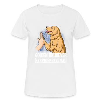Golden Retriever - Frauen T-Shirt atmungsaktiv - Weiß - Vorne - AI Model Female 172 dark (172cm)