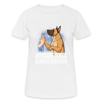 Deutsche Dogge - Frauen T-Shirt atmungsaktiv - Weiß - Vorne - AI Model Female 172 dark (172cm)