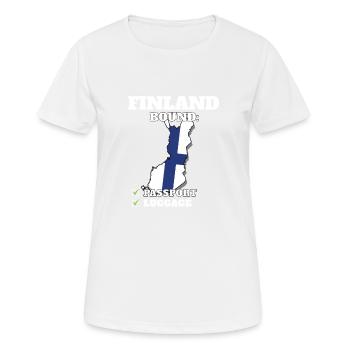 Finland Bound Country Travel Finnish Flag - Women's Breathable T-Shirt - white - Front - AI Model Female 172 dark (172cm)