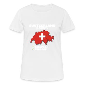 Switzerland Bound Country Travel Swiss Flag - Women's Breathable T-Shirt - white - Front - AI Model Female 172 dark (172cm)