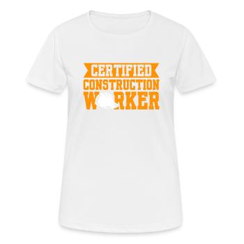 Certified Construction Worker - Women's Breathable T-Shirt - white - Front - AI Model Female 172 dark (172cm)